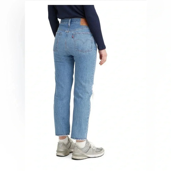 Levi's 501 Ripped Crop Jeans Athens Slide Size 27 x 26 - Picture 3 of 11